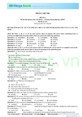 Đề thi thử Đại học lần VII môn Tiếng Anh - Mã đề 471 - Trường chuyên Đại học Sư phạm Hà Nội